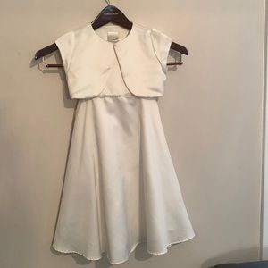 Classic White Girls' Formal Dress with Bolero